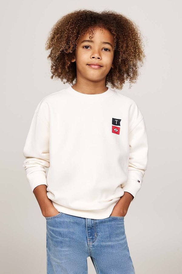 Tommy Hilfiger Dječja dukserica Tommy Hilfiger boja: bež, s tiskom, KB0KB09191