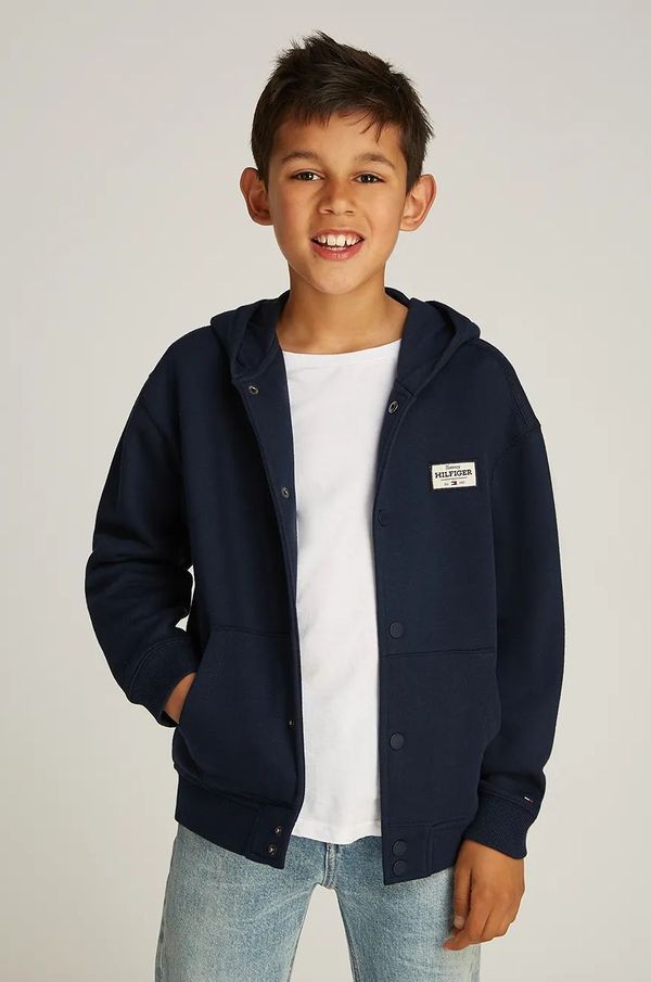 Tommy Hilfiger Dječja dukserica Tommy Hilfiger boja: crna, bez uzorka, KB0KB09314