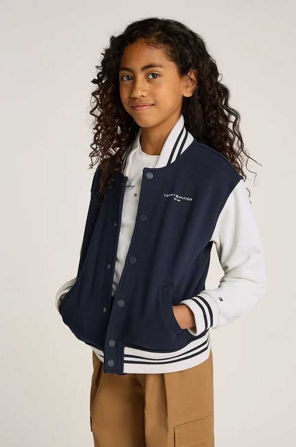 Tommy Hilfiger Dječja dukserica Tommy Hilfiger boja: tamno plava, bez uzorka, KS0KS00624