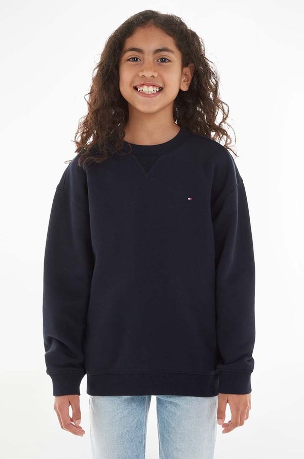 Tommy Hilfiger Dječja dukserica Tommy Hilfiger boja: tamno plava, melanž