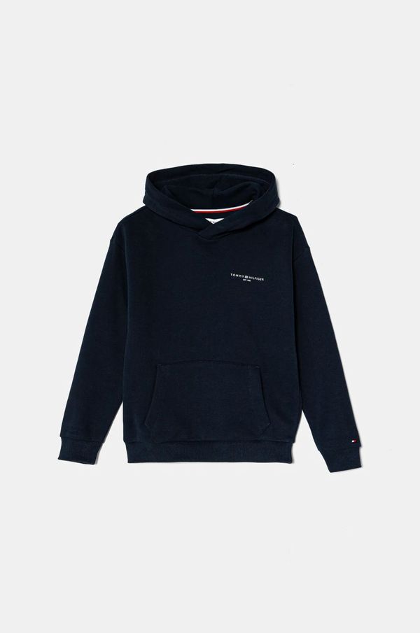Tommy Hilfiger Dječja dukserica Tommy Hilfiger boja: tamno plava, s kapuljačom, bez uzorka, KS0KS00595