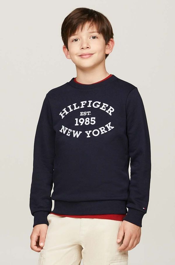 Tommy Hilfiger Dječja dukserica Tommy Hilfiger boja: tamno plava, s tiskom, KB0KB09048