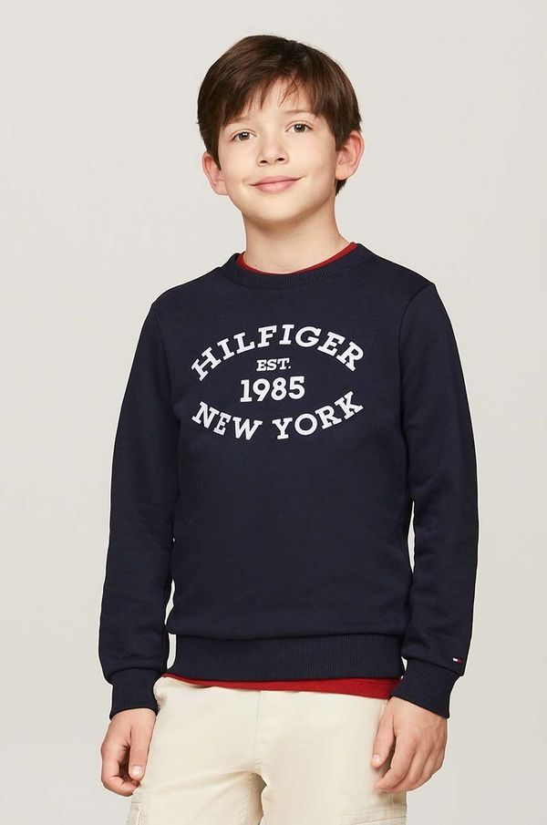 Tommy Hilfiger Dječja dukserica Tommy Hilfiger boja: tamno plava, s tiskom, KB0KB09048