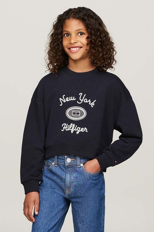 Tommy Hilfiger Dječja dukserica Tommy Hilfiger boja: tamno plava, s tiskom, KG0KG08038