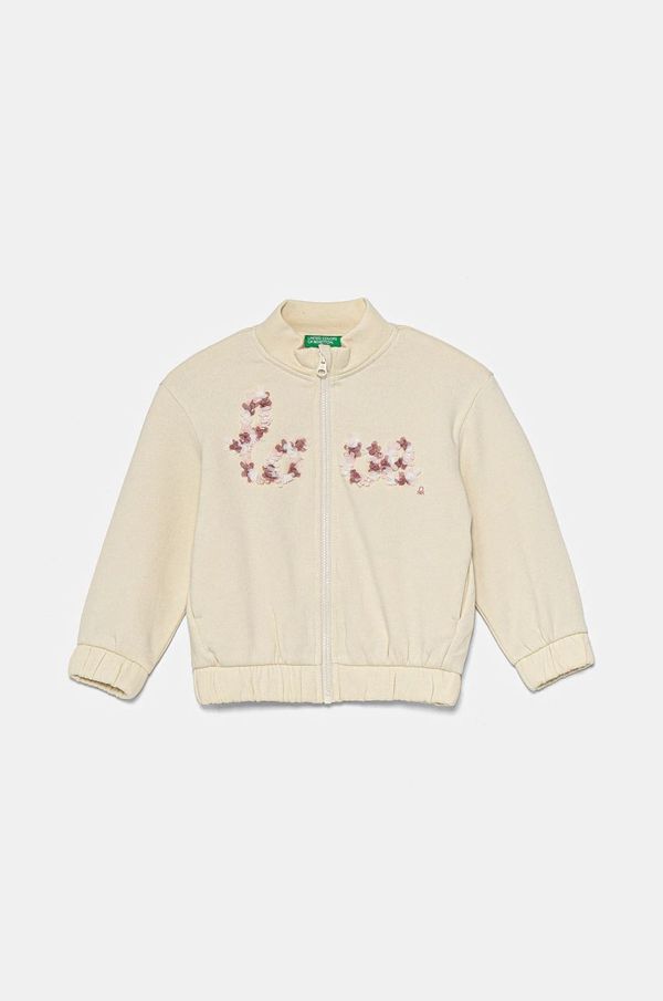 United Colors of Benetton Dječja dukserica United Colors of Benetton boja: bež, s aplikacijom, 39M2G503J