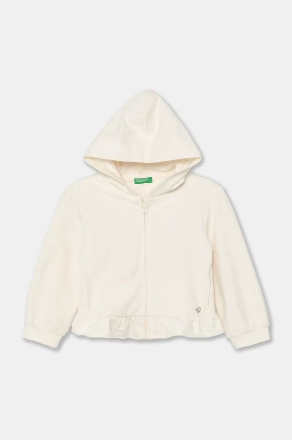 United Colors of Benetton Dječja dukserica United Colors of Benetton boja: bež, s kapuljačom, bez uzorka, 3ORCG503B