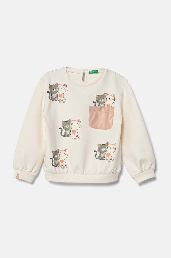 United Colors of Benetton Dječja dukserica United Colors of Benetton boja: bež, s tiskom, 34JZG10FQ