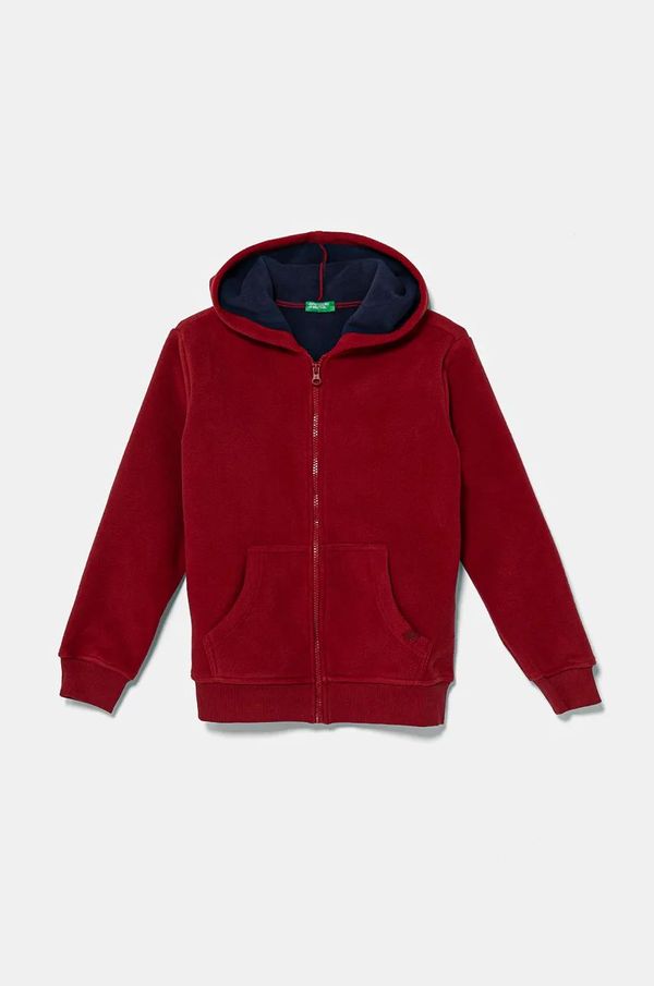 United Colors of Benetton Dječja dukserica United Colors of Benetton boja: bordo, s kapuljačom, bez uzorka