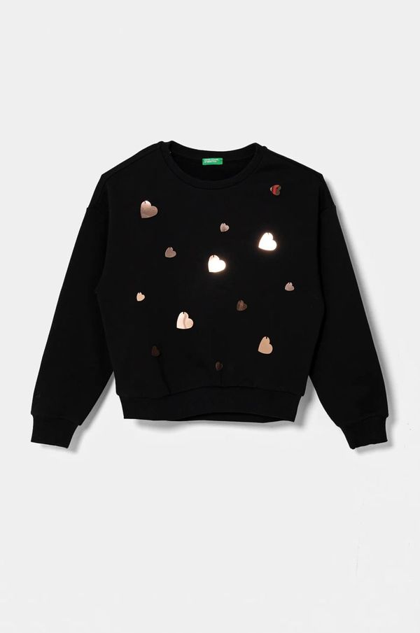 United Colors of Benetton Dječja dukserica United Colors of Benetton boja: crna, s aplikacijom, 3J73C10M4