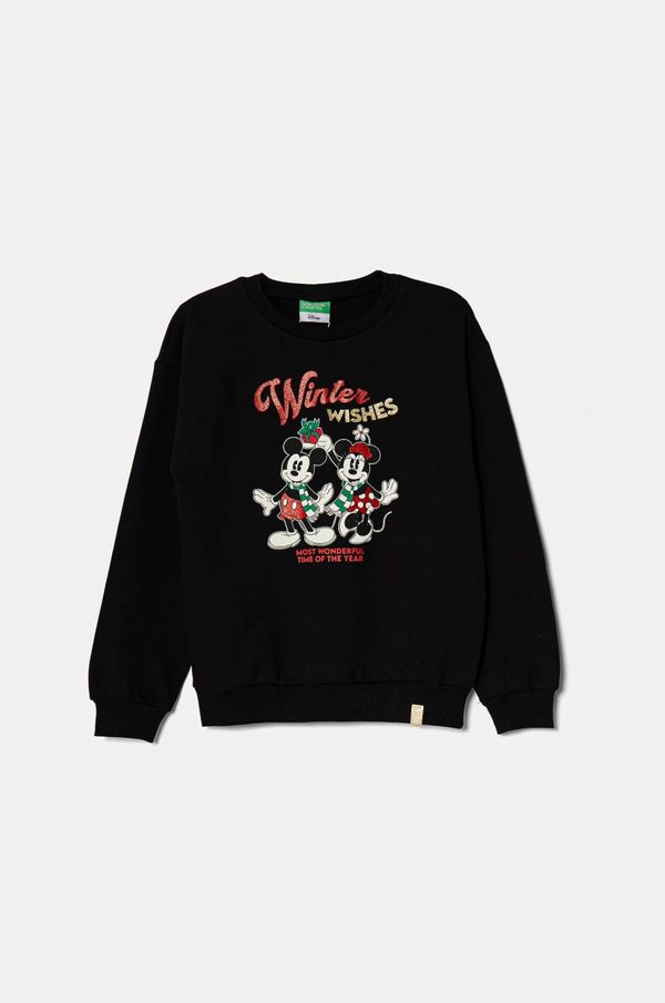 United Colors of Benetton Dječja dukserica United Colors of Benetton boja: crna, s tiskom, 3J73C10LB