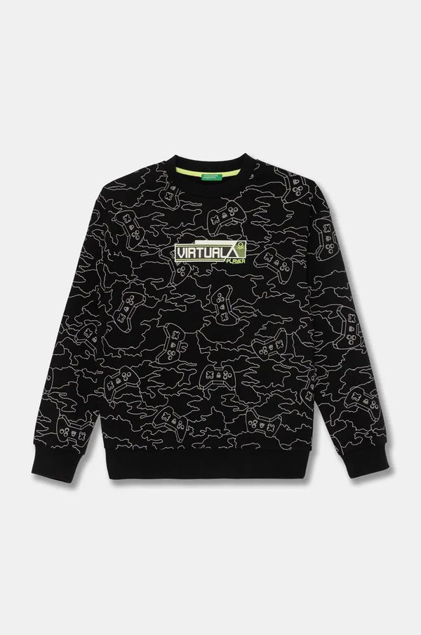 United Colors of Benetton Dječja dukserica United Colors of Benetton boja: crna, s uzorkom, 3GHMC10M5