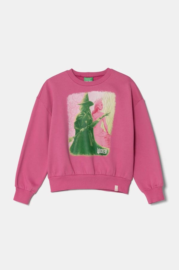 United Colors of Benetton Dječja dukserica United Colors of Benetton boja: ljubičasta, s tiskom, 3FE1C10OI