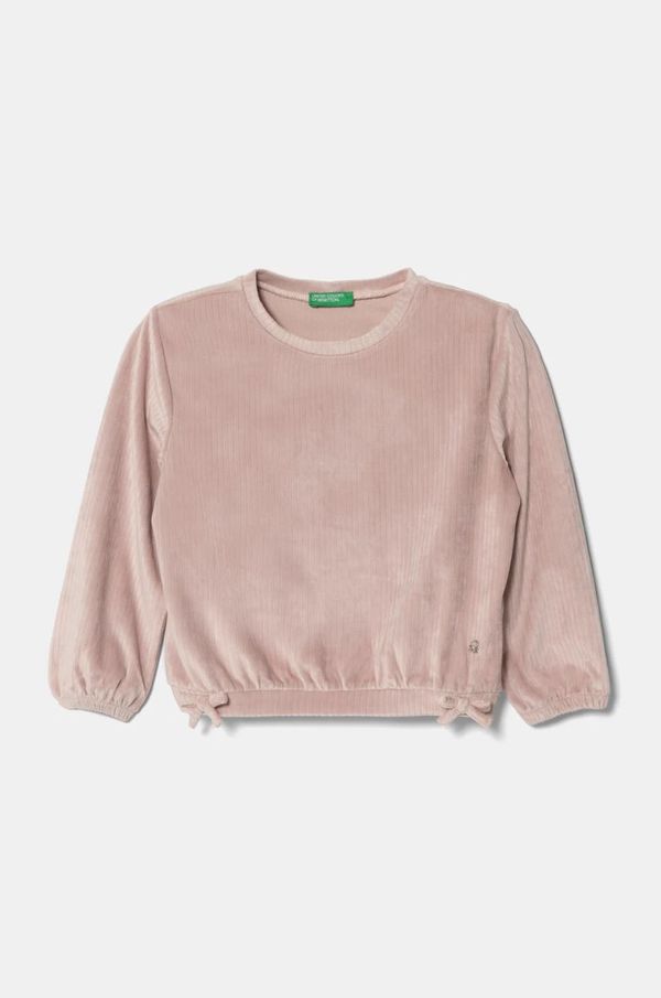 United Colors of Benetton Dječja dukserica United Colors of Benetton boja: ružičasta, bez uzorka, 37JBG10GC