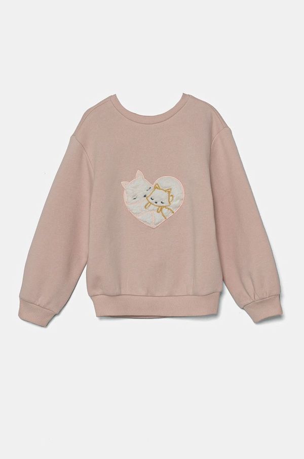 United Colors of Benetton Dječja dukserica United Colors of Benetton boja: ružičasta, s aplikacijom, 39M2G10GD