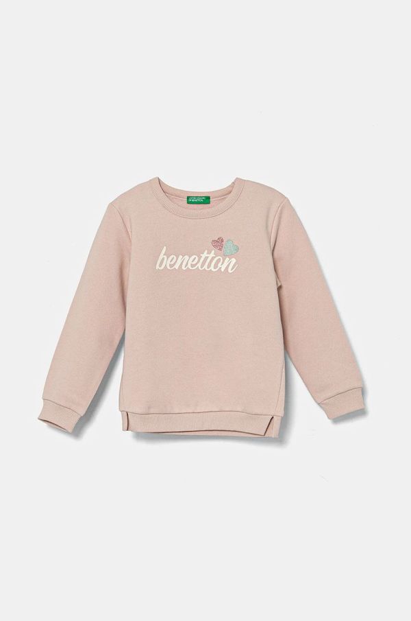 United Colors of Benetton Dječja dukserica United Colors of Benetton boja: ružičasta, s tiskom, 39M2G10GM
