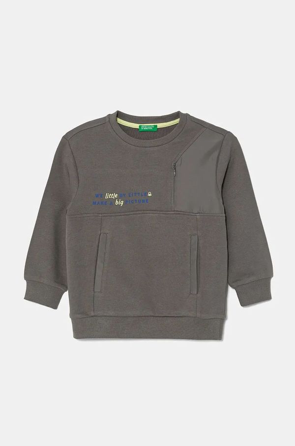 United Colors of Benetton Dječja dukserica United Colors of Benetton boja: siva, bez uzorka, 3WNCG200T