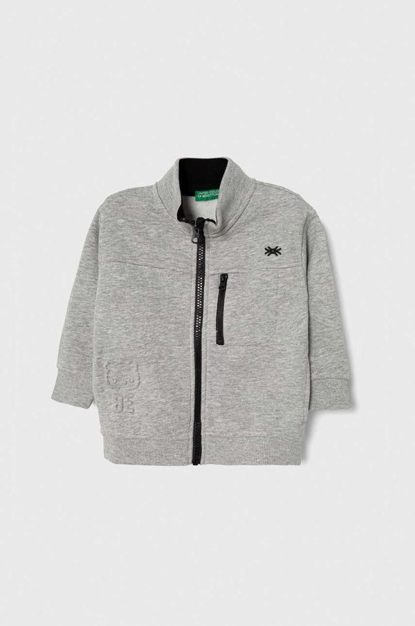 United Colors of Benetton Dječja dukserica United Colors of Benetton boja: siva, s aplikacijom