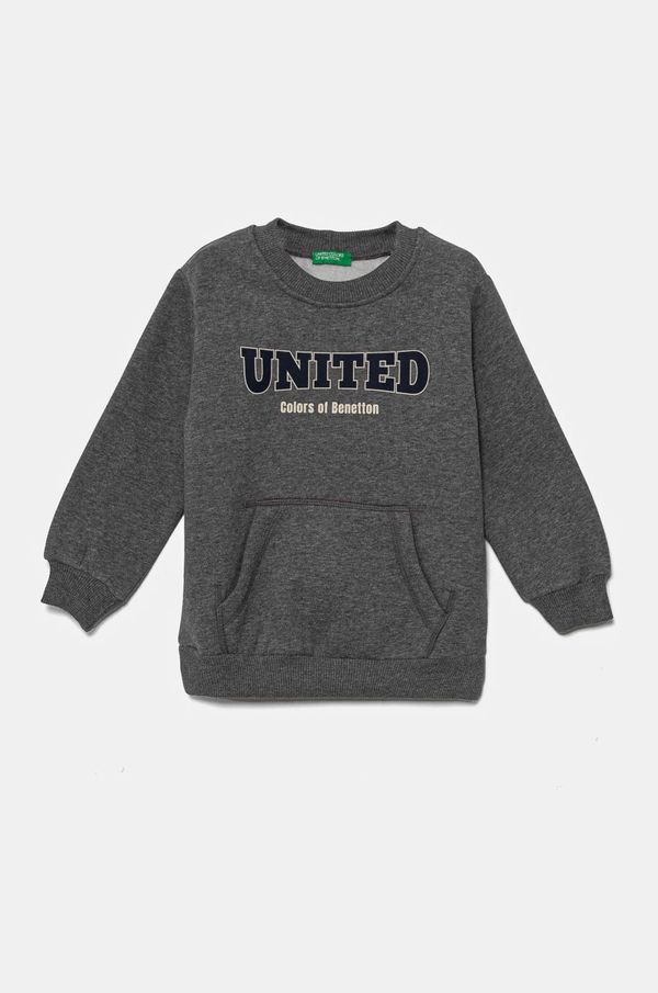 United Colors of Benetton Dječja dukserica United Colors of Benetton boja: siva, s tiskom, 3EB5G10G0