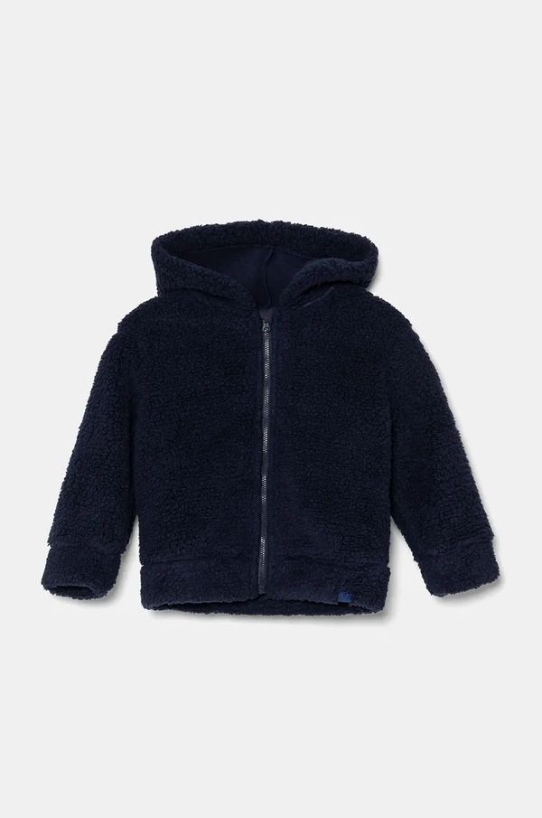 United Colors of Benetton Dječja dukserica United Colors of Benetton boja: tamno plava, s kapuljačom, bez uzorka, 31VZG502C