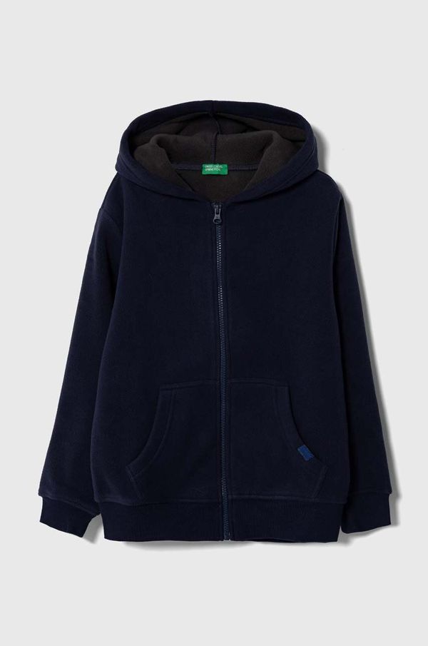 United Colors of Benetton Dječja dukserica United Colors of Benetton boja: tamno plava, s kapuljačom, bez uzorka