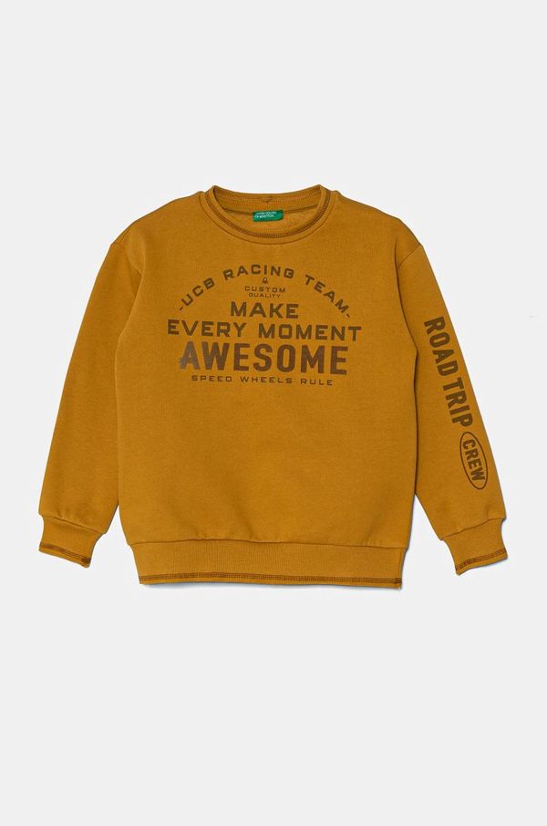 United Colors of Benetton Dječja dukserica United Colors of Benetton boja: žuta, s tiskom, 3J73C10L7