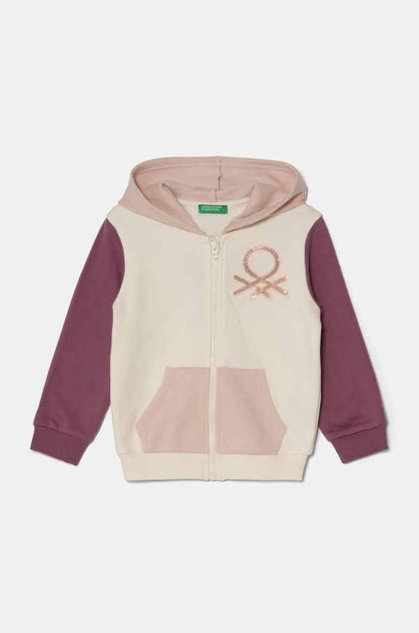 United Colors of Benetton Dječja dukserica United Colors of Benetton s kapuljačom, s uzorkom, 39M2G503G