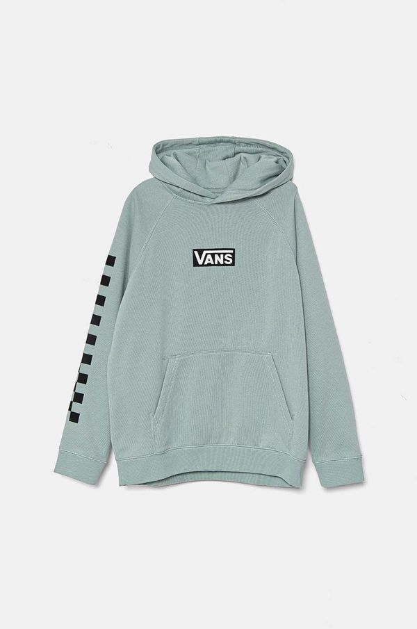 Vans Dječja dukserica Vans BOXED PO boja: tirkizna, s kapuljačom, s tiskom, VN000JBRM8I1