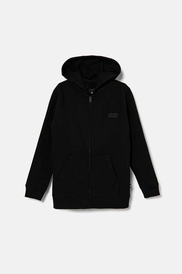 Vans Dječja dukserica Vans BY CORE BASIC II FZ boja: crna, s kapuljačom, bez uzorka, VN000JBWBLK1