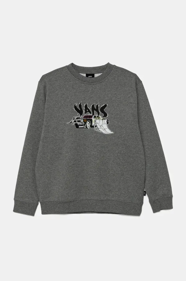 Vans Dječja dukserica Vans Copout Loose Crew boja: siva, s tiskom, VN000MJ302F1