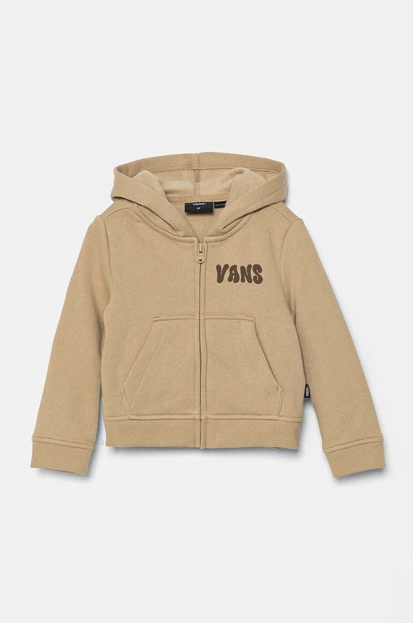 Vans Dječja dukserica Vans Happy Days Zip Hoodie boja: bež, s kapuljačom, s tiskom, VN000JAU4MG1
