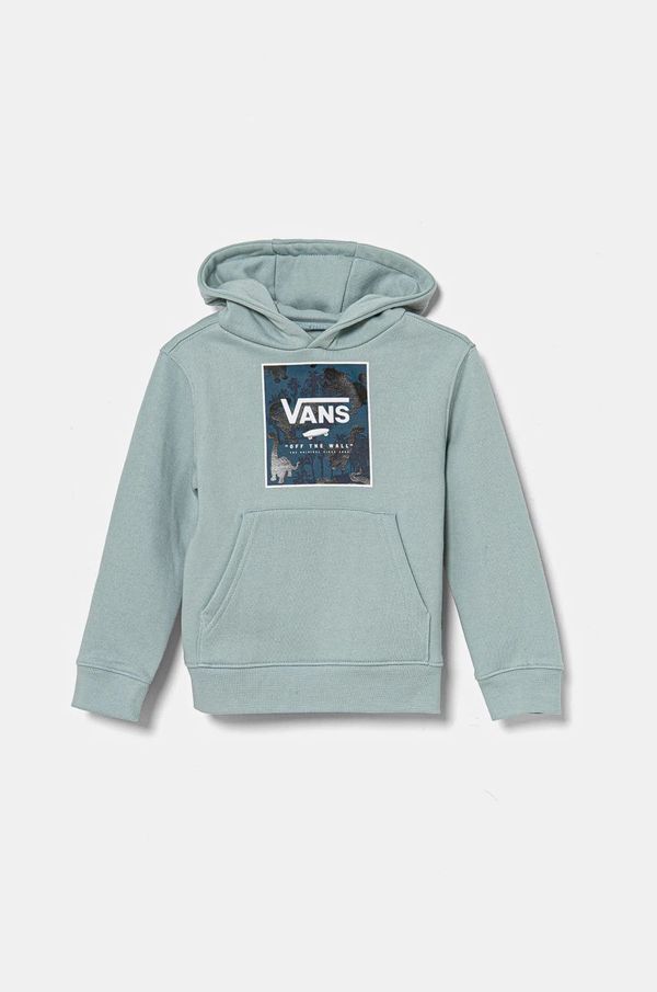 Vans Dječja dukserica Vans KD Dino PO boja: tirkizna, s kapuljačom, s tiskom, VN000JRNM8I1