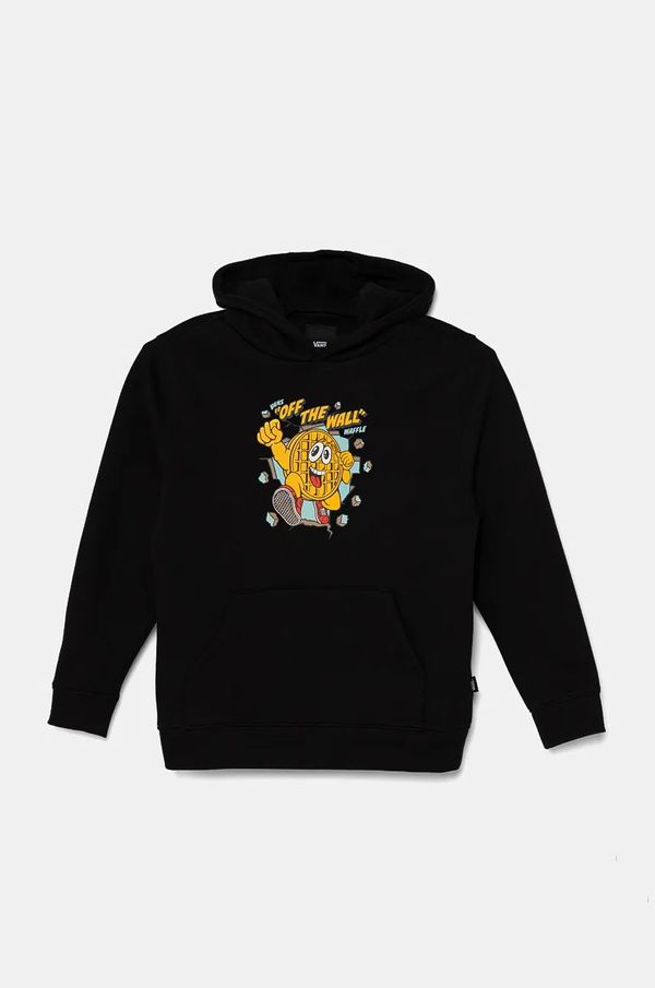 Vans Dječja dukserica Vans KD Waffle Man PO boja: crna, s kapuljačom, s uzorkom, VN000JRUBLK1