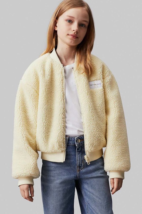 Calvin Klein Jeans Dječja dvostrana jakna Calvin Klein Jeans boja: bež, IG0IG02588