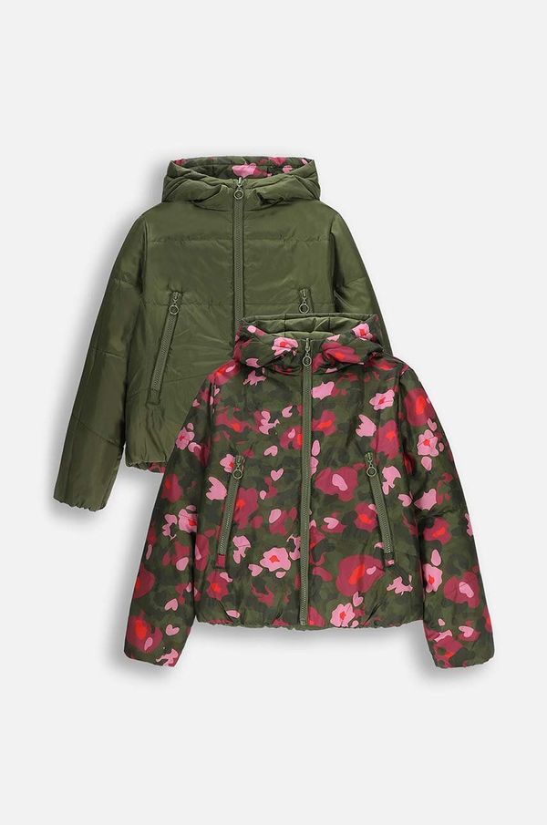 Coccodrillo Dječja dvostrana jakna Coccodrillo boja: zelena, OUTERWEAR GIRL KIDS