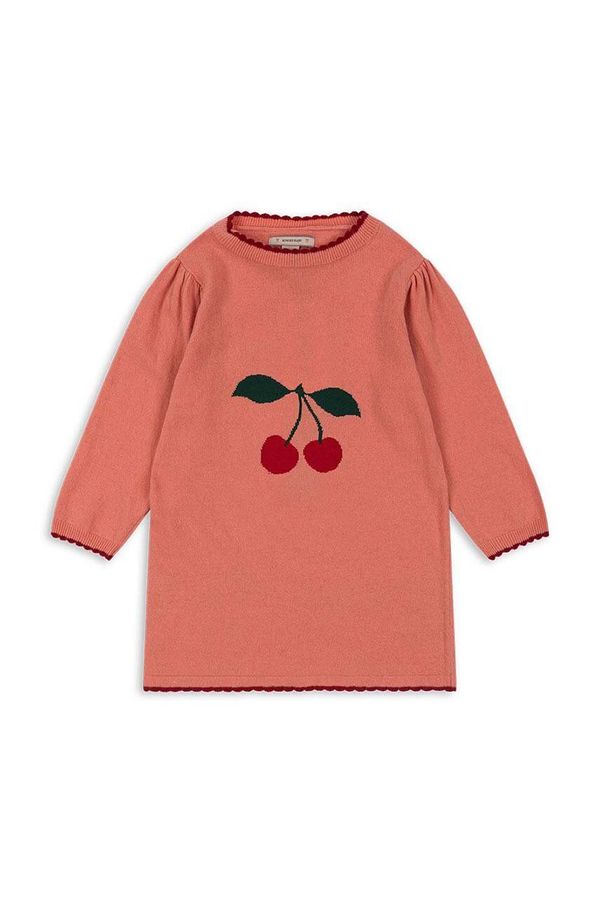 Konges Sløjd Dječja hakjina s primjesom vune Konges Sløjd ALEXA KNIT DRESS boja: ružičasta, mini, ravna, KS101390