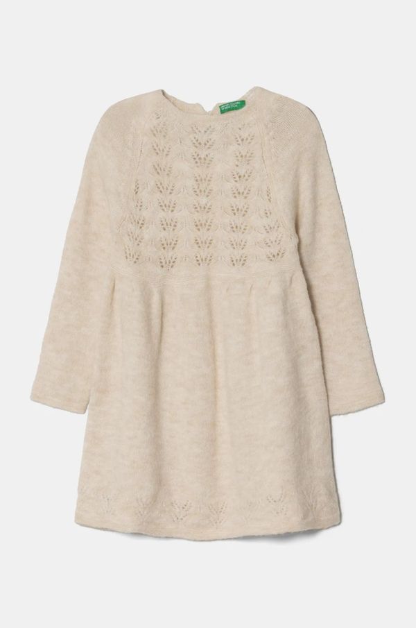 United Colors of Benetton Dječja hakjina s primjesom vune United Colors of Benetton boja: bež, mini, širi se prema dolje, 1055GV001