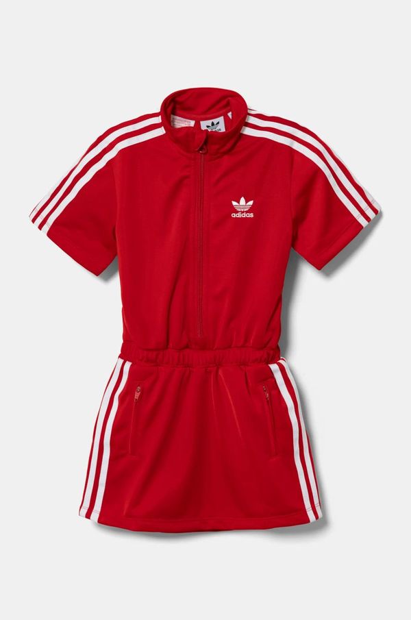 adidas Originals Dječja haljina adidas Originals boja: crvena, mini, širi se prema dolje, JC9169