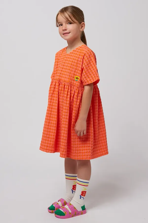 Bobo Choses Dječja haljina Bobo Choses boja: narančasta, mini, širi se prema dolje, 125AC091