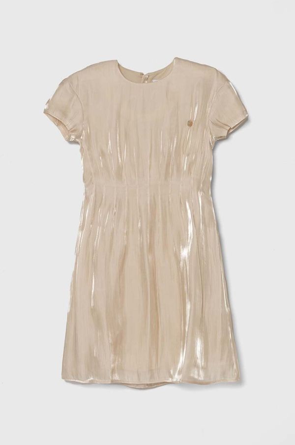 Calvin Klein Jeans Dječja haljina Calvin Klein Jeans boja: bež, mini, širi se prema dolje