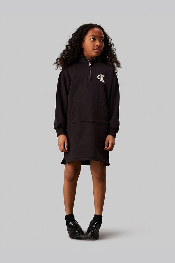 Calvin Klein Jeans Dječja haljina Calvin Klein Jeans boja: crna, mini, oversize, IG0IG02670