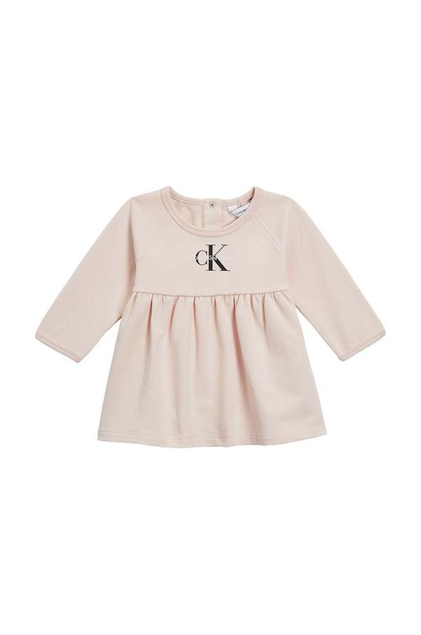 Calvin Klein Jeans Dječja haljina Calvin Klein Jeans boja: narančasta, mini, širi se prema dolje