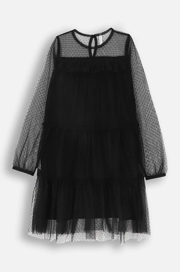 Coccodrillo Dječja haljina Coccodrillo boja: crna, midi, širi se prema dolje, MYSTIC NATURE GIRL JUNIOR