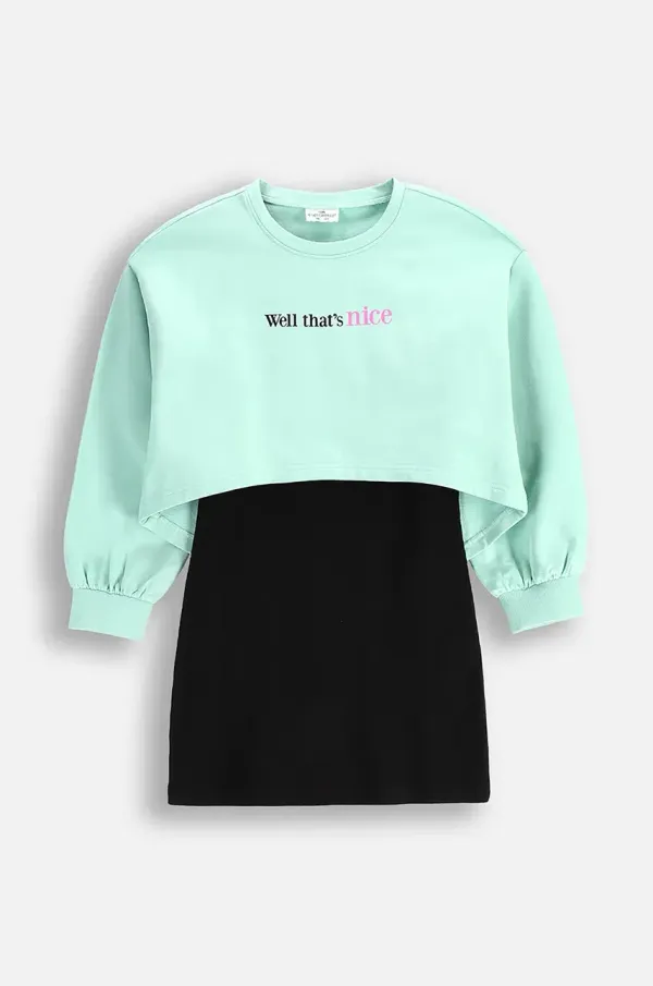 Coccodrillo Dječja haljina Coccodrillo boja: crna, mini, ravna, COSMIC GIRL JUNIOR