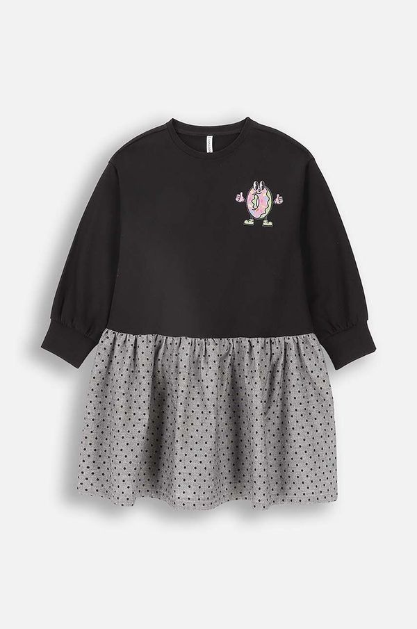 Coccodrillo Dječja haljina Coccodrillo boja: crna, mini, širi se prema dolje, CARTOONS GIRL KIDS