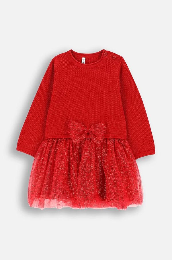Coccodrillo Dječja haljina Coccodrillo boja: crvena, mini, širi se prema dolje, ELEGANT BABY GIRL