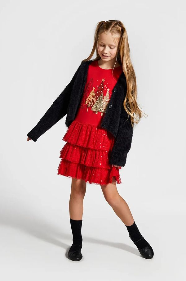 Coccodrillo Dječja haljina Coccodrillo boja: crvena, mini, širi se prema dolje, MERRY XMAS