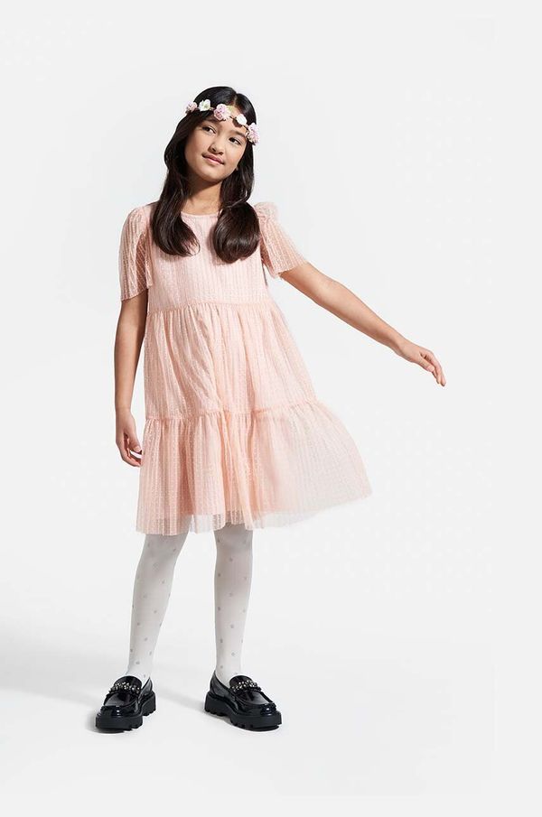 Coccodrillo Dječja haljina Coccodrillo boja: ružičasta, mini, širi se prema dolje