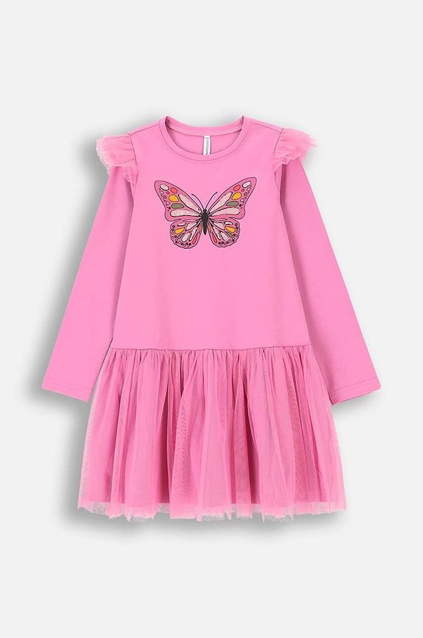 Coccodrillo Dječja haljina Coccodrillo boja: ružičasta, mini, širi se prema dolje, MYSTIC NATURE GIRL KIDS