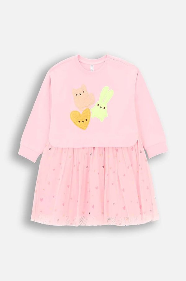 Coccodrillo Dječja haljina Coccodrillo boja: ružičasta, mini, širi se prema dolje, PASTELOVE GIRL NEWBORN