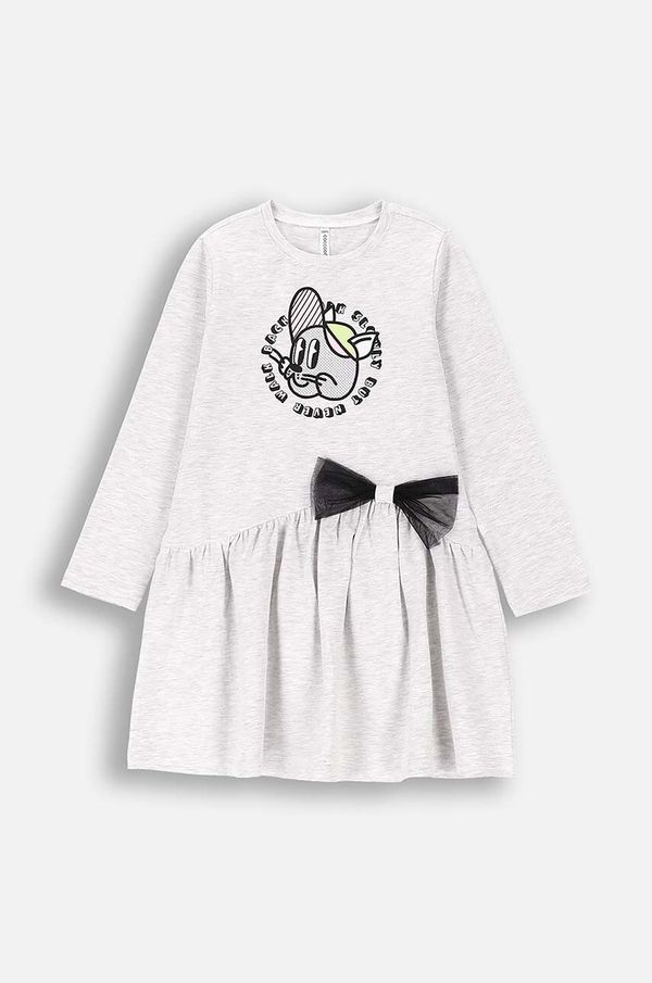 Coccodrillo Dječja haljina Coccodrillo boja: siva, mini, širi se prema dolje, CARTOONS GIRL KIDS